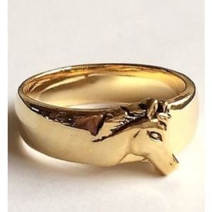 Horse Ring Band Size 6 7 8 Cowgirl Country Western Mustang Gold Plated